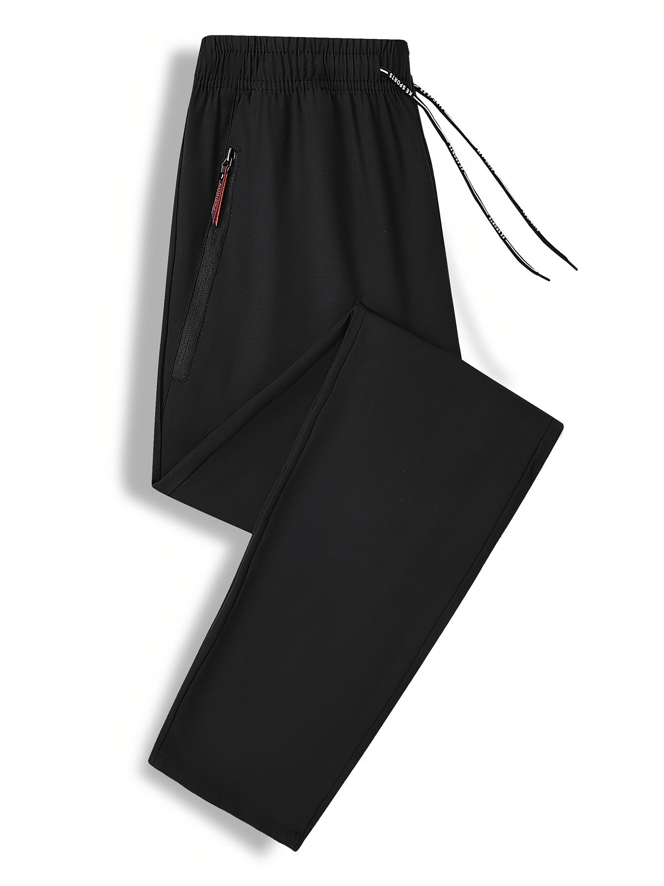 Women's Summer High-Waist Straight-Leg Casual Jogger Pants with Zipper Pockets Fitted Minimalist