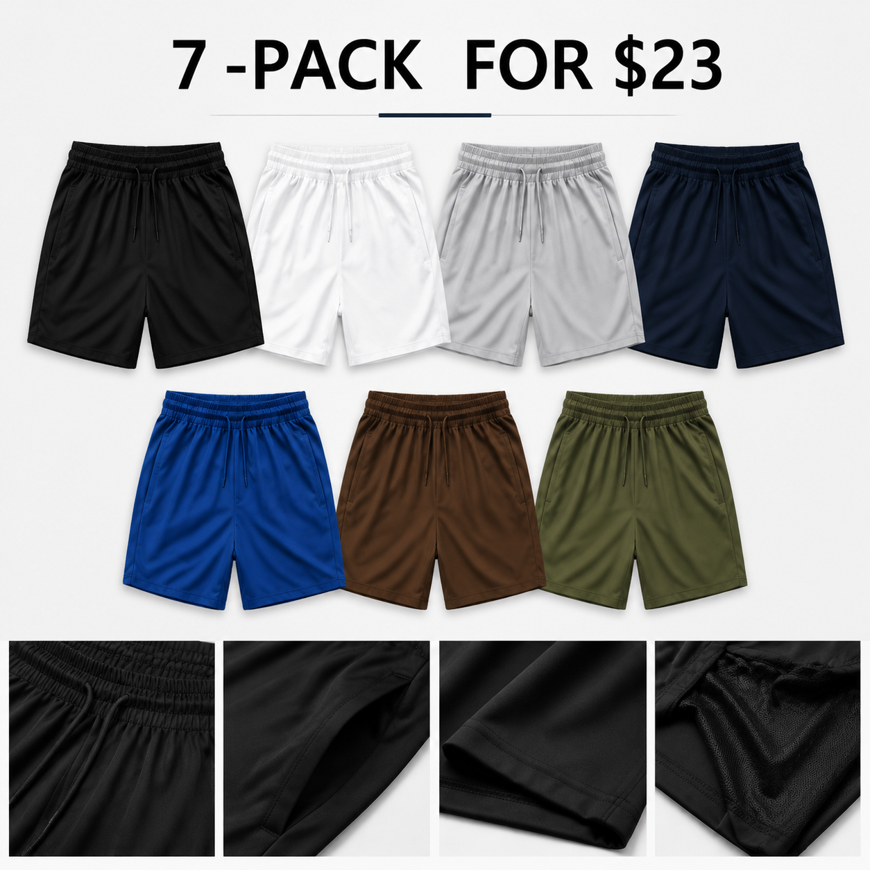 Everyday Comfort Athletic Drawstring Shorts for Men