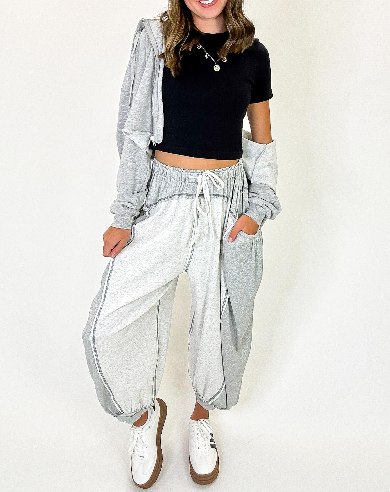 Contrast Ease Flowy Lounge Pants