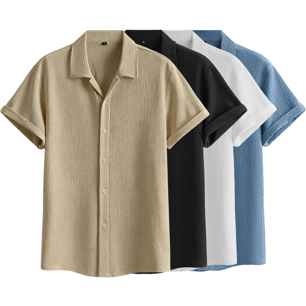 Men’s Summer Lightweight Breathable Solid Color Short-Sleeve