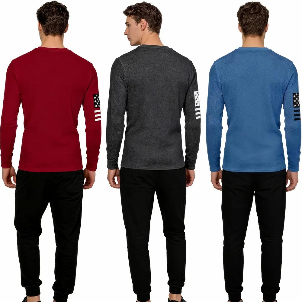 Men's 5-Pack UV Protection Long Sleeve Athletic Shirts – Lightweight Quick-Dry Activewear with Vintage Logo