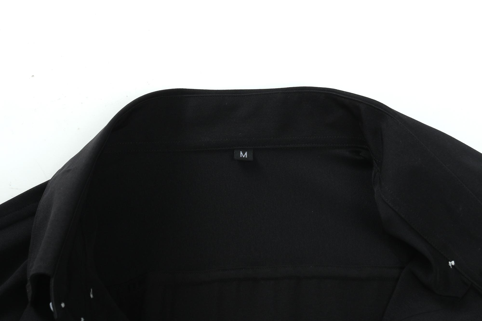 Men's solid-color long-sleeve shirt featuring a notched lapel design