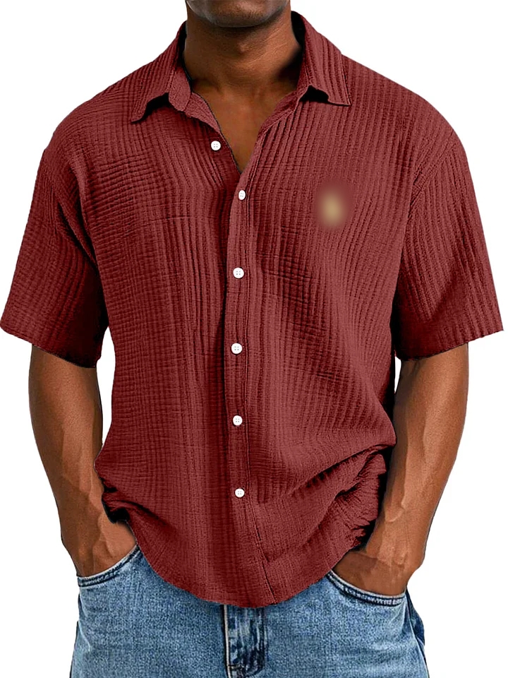🔥🔥 Men's Loose Fit ✨ Textured Short-Sleeve 🌿 😎