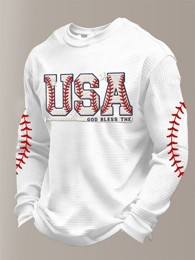 Men'S Baseball Classic Printed Waffle Top