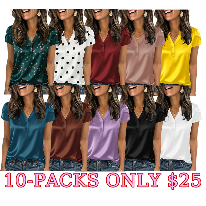 ✨ Silky Chic V-Neck Satin Blouse