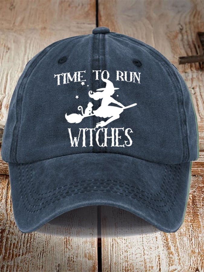 Unisex Halloween Time To Run Witches Hat