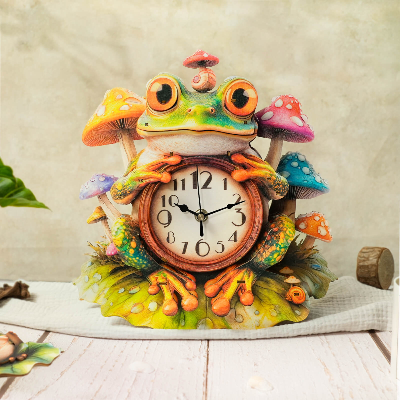 FrogDIY Wooden Clock, 3D Puzzle Craft Kit