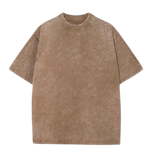 Retro Heavyweight Pure Cotton T-Shirt — Acid-Washed, Distressed, Loose-Fit Casual Top