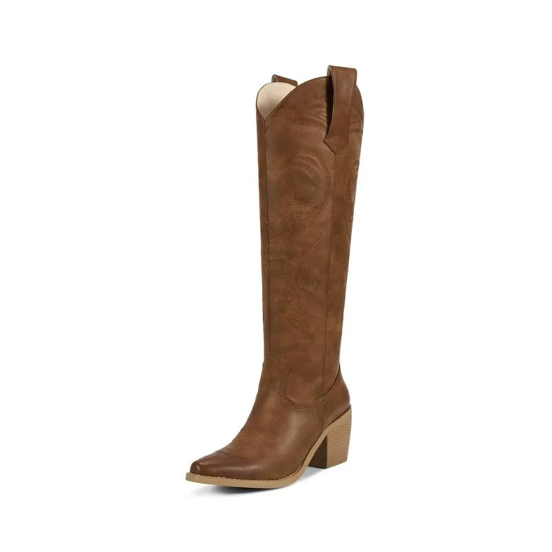 Knee High Cowboy Cowgirl Boots For Women