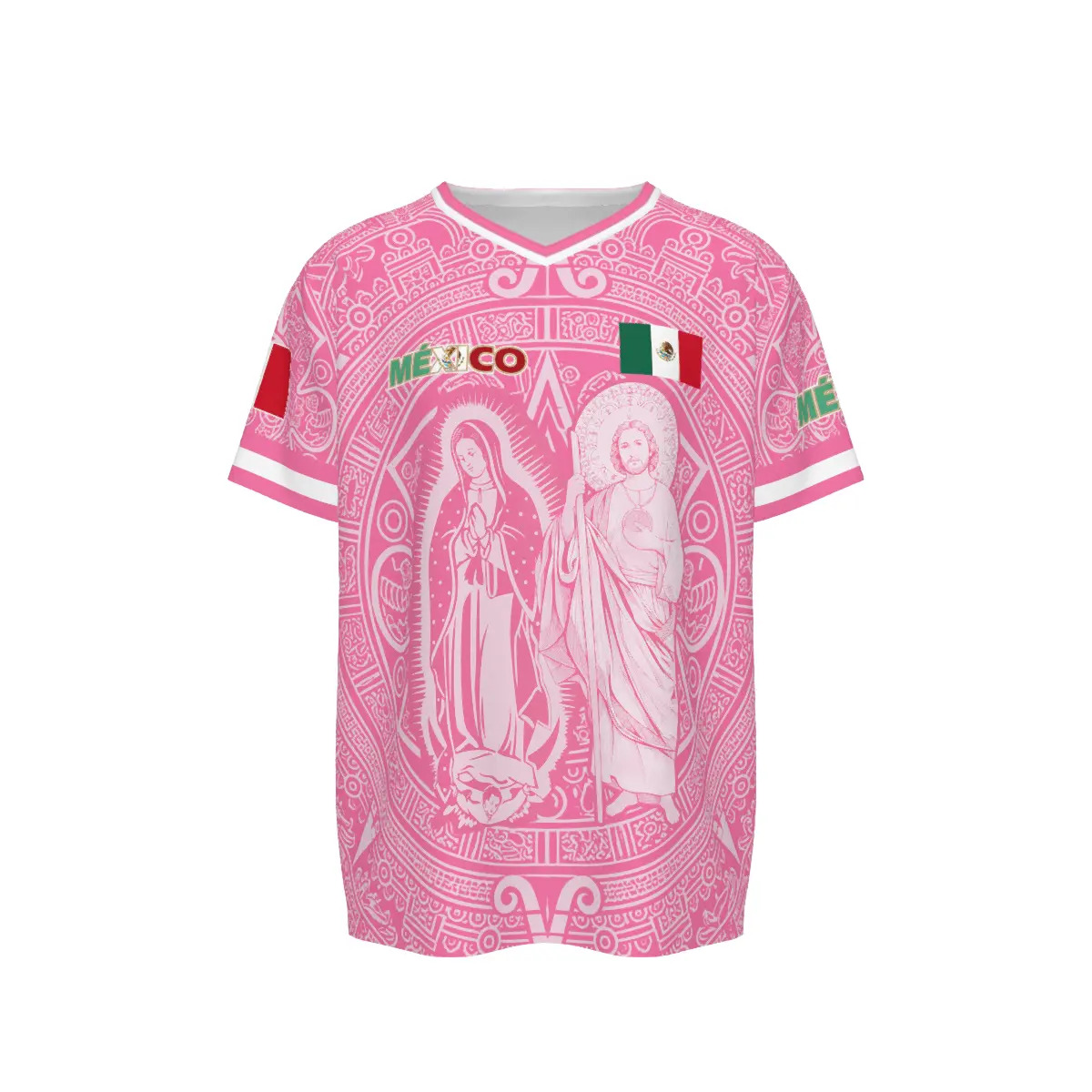 2026 Mexico soccer jersey—a retro-style shirt featuring a pattern of the Chichén Itzá pyramid