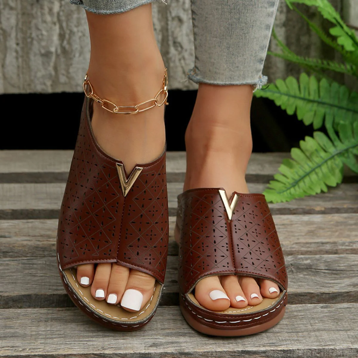 Open Toe Flats Sandals (multiple color options)