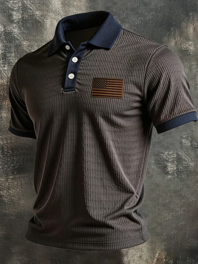 Men's American Flag Pattern Design Top