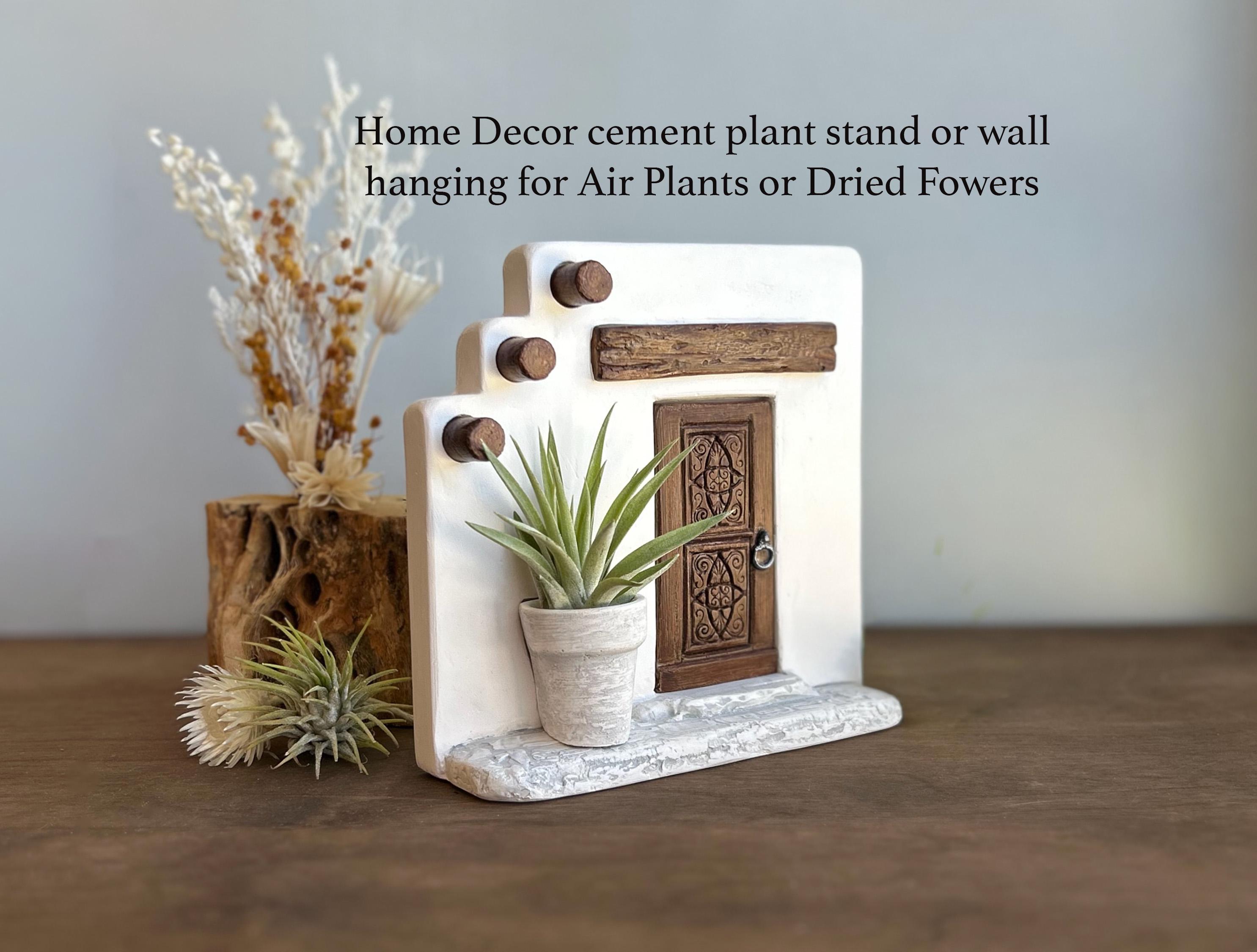 Handmade Air Plant Display: Miniature Door Home Decor Cement Planter
