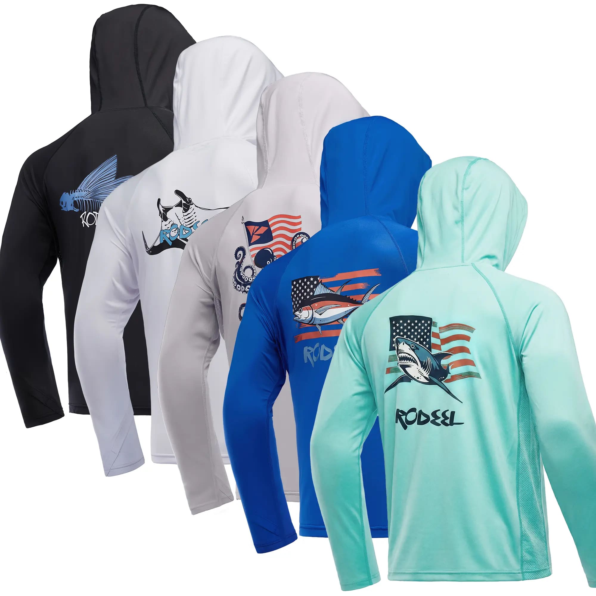 Men's Sun Protection Hoodie (with Face Mask/Neck Gaiter) — UPF 50+ UV Protection, Long Sleeve, Lightweight, Quick-Drying, Moisture-Wicking, Breathable & Cooling