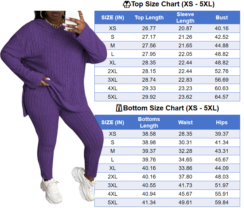 [Plus Size]Women's Two-Piece Set Solid Textured Ribbed Drop Shoulder Hoodie & Elastic Waist Pants, Casual Fashion Cozy Ribbed Outfits