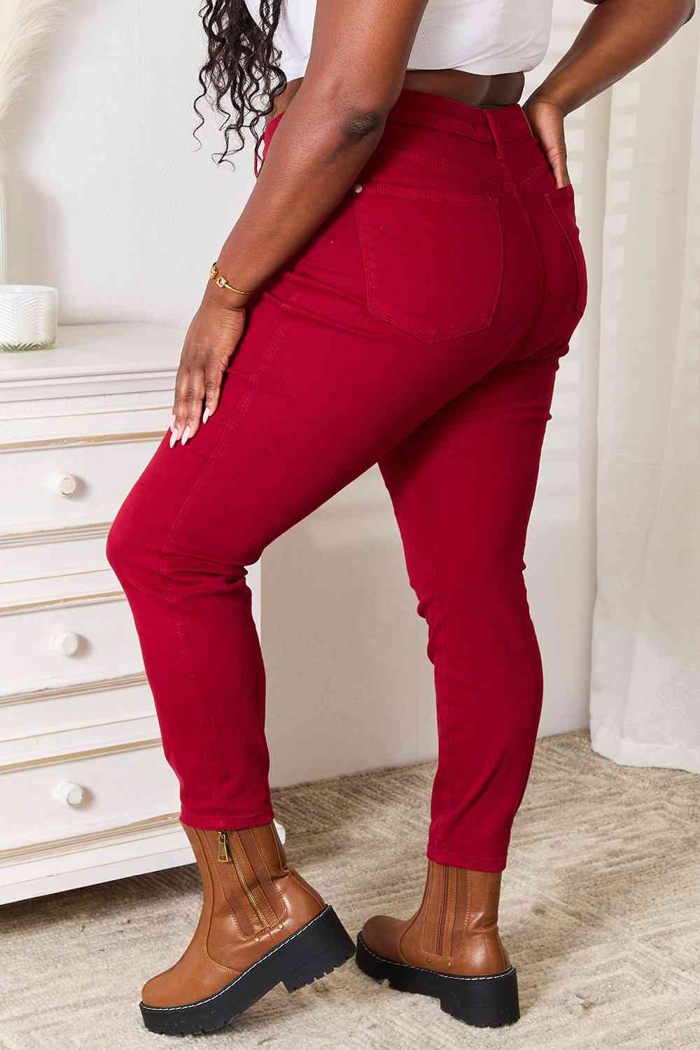 Blue Full Size High Waist Tummy Control Skinny Jeans