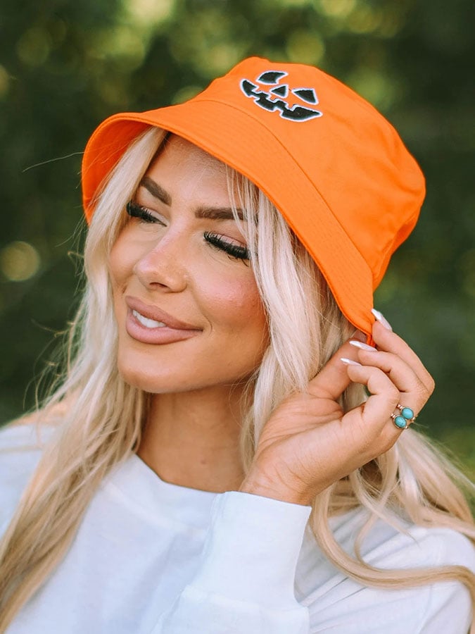 Women's Halloween Pumpkin Bucket Hat