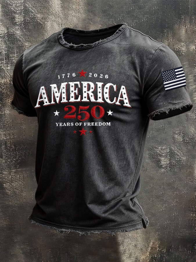Men'S America Flag Printed Casual T-Shirt