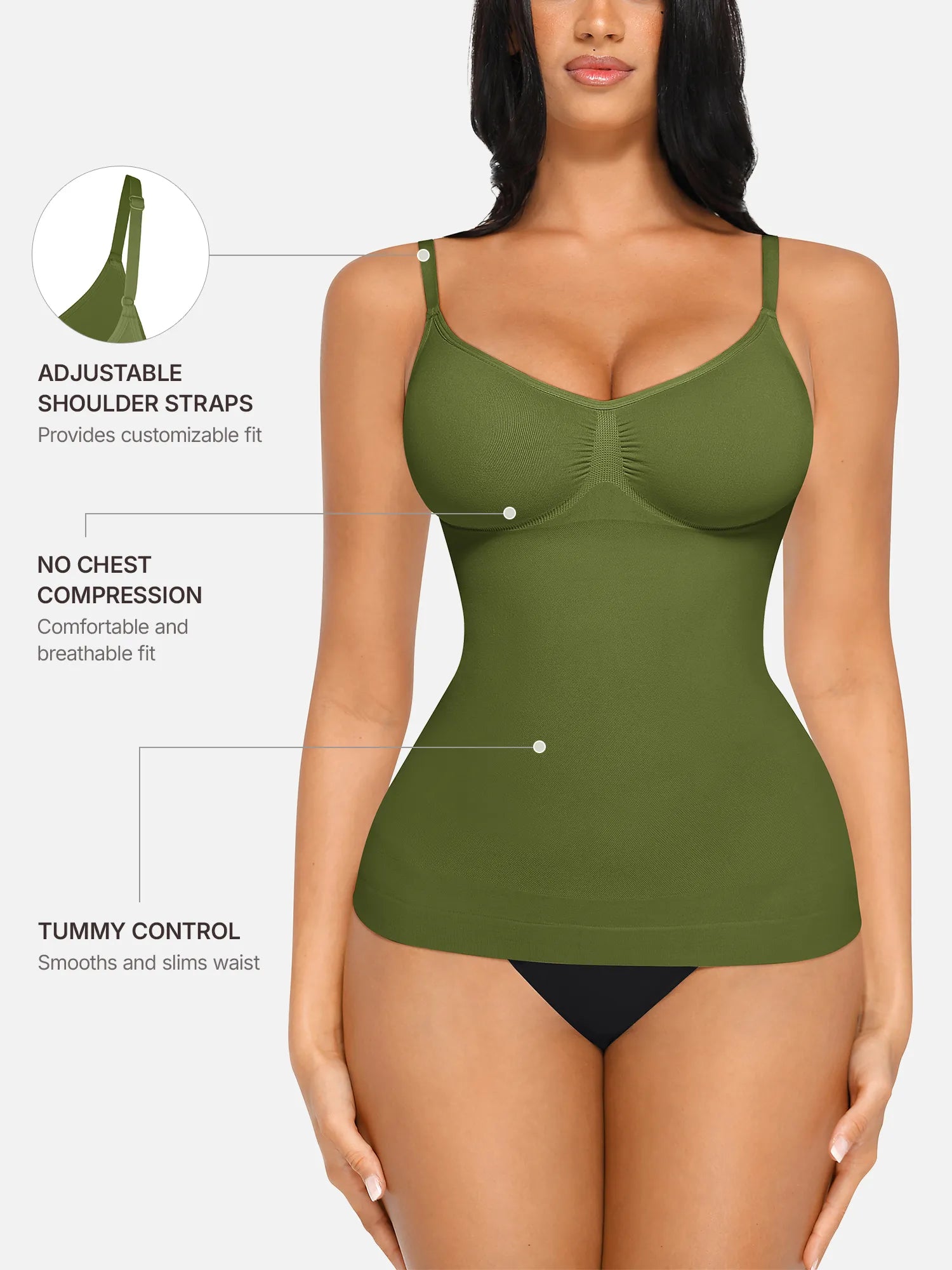 Feelingirl Bust Support Waist and Abdomen Control Shape Tank Top Vest