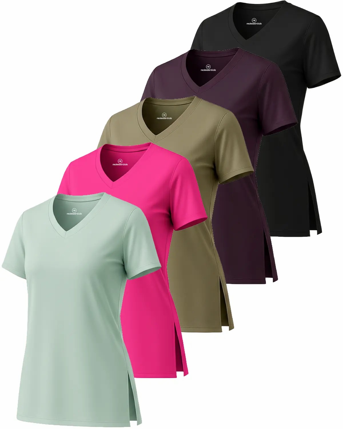 🏃 Women's 5-Pack V-Neck Active T-Shirts