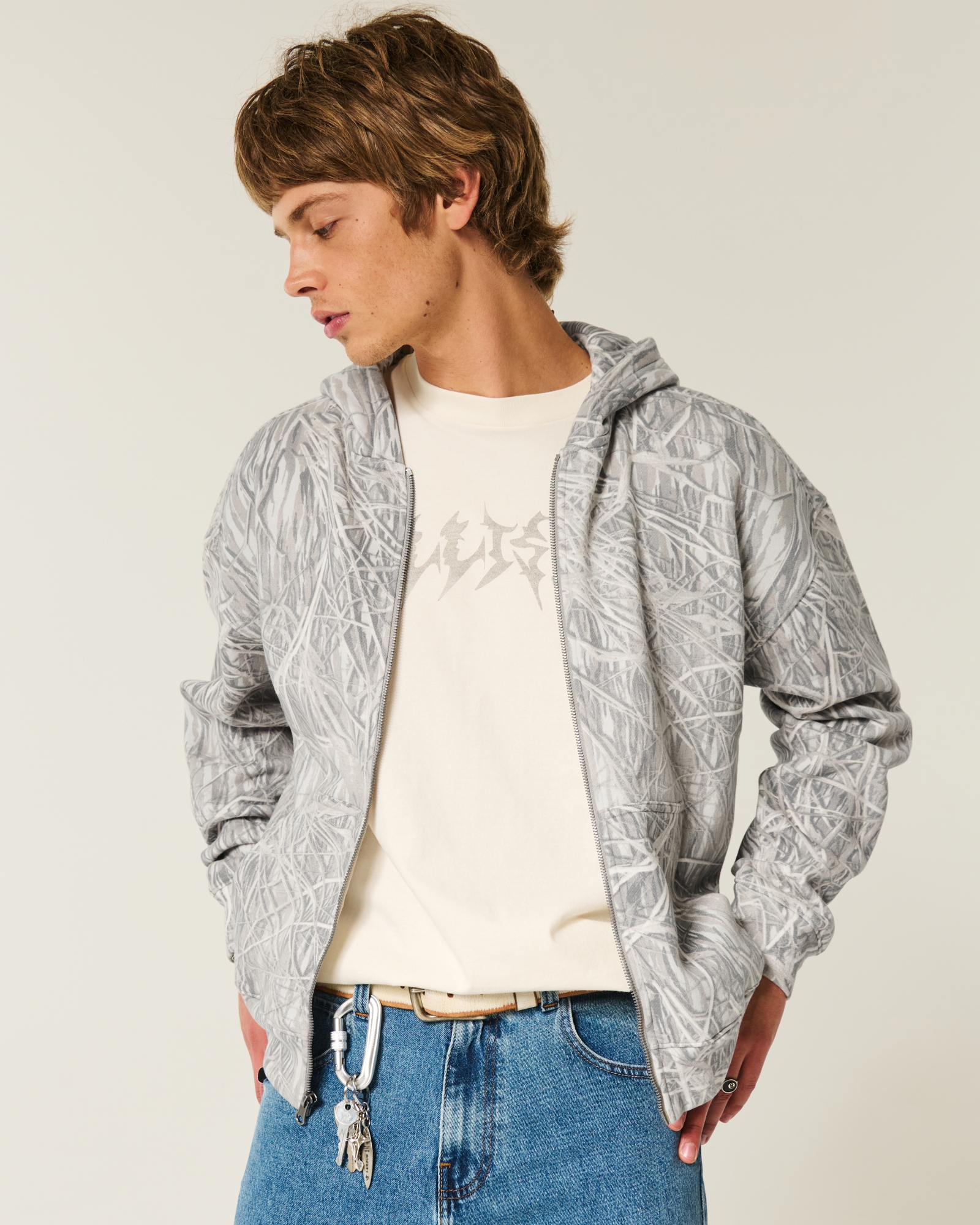 Boxy Zip-Up Hoodie