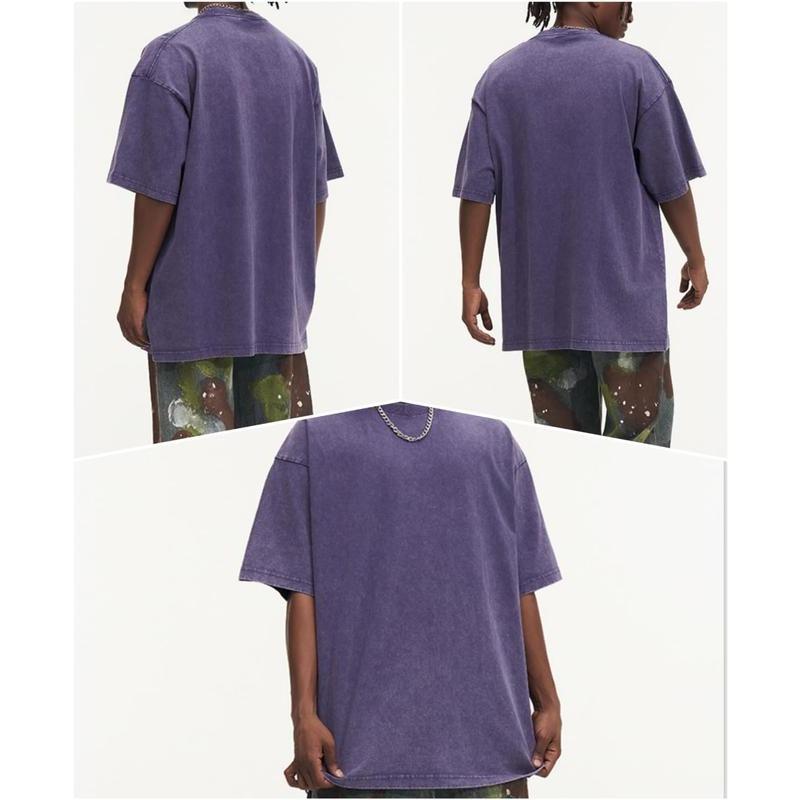 1/4 Pack Oversized Tshirts for Men Gym Vintage Heavyweight T Shirts Cotton Workout Acid Wash Baggy Tees