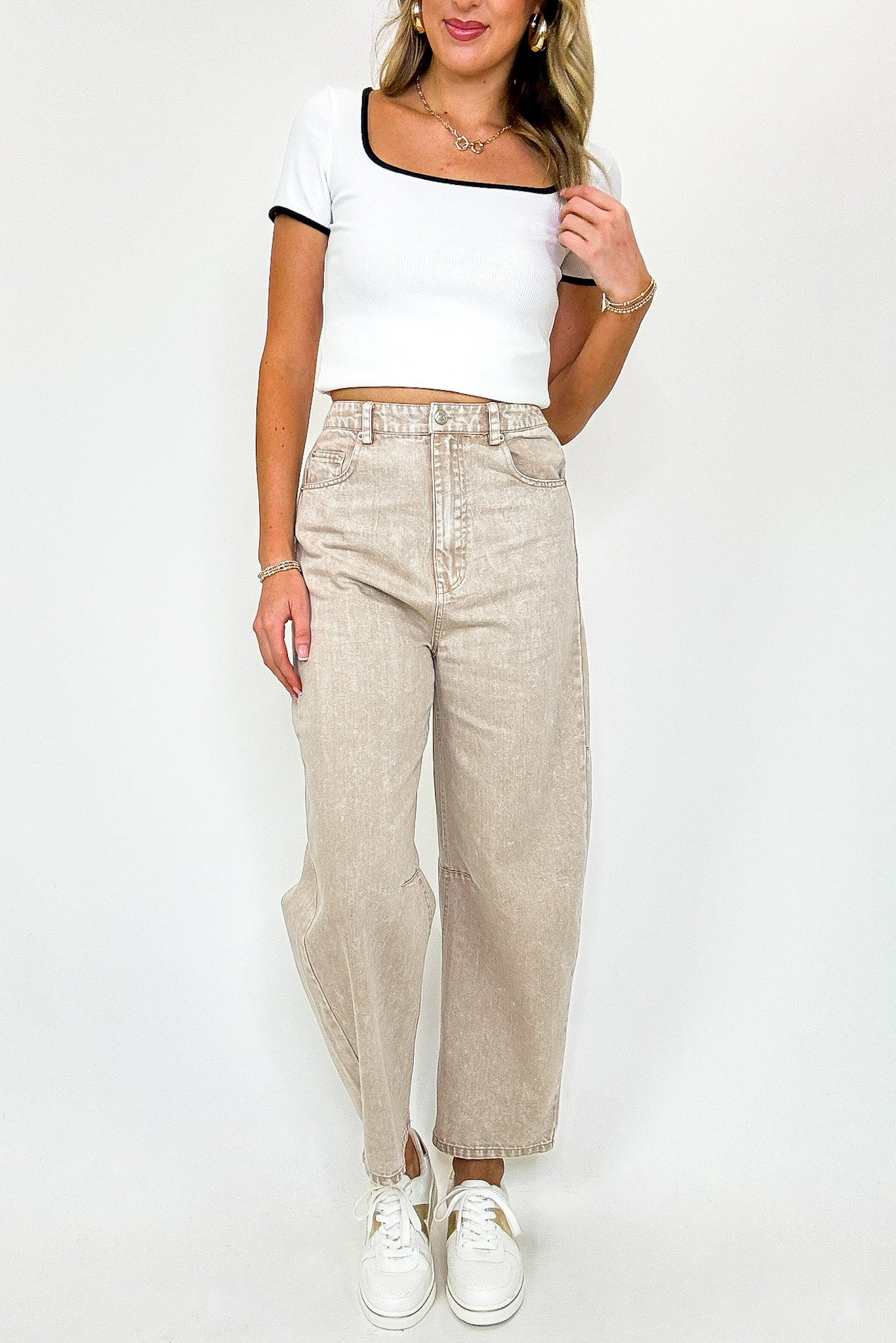 High Waist Solid Jeans
