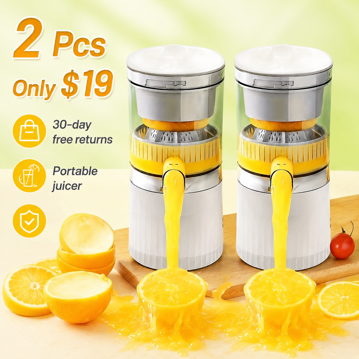 Charging Multi-Function Juicer Juice Separation Household Fully Automatic Small Portable Fresh Orange Juice Cup,