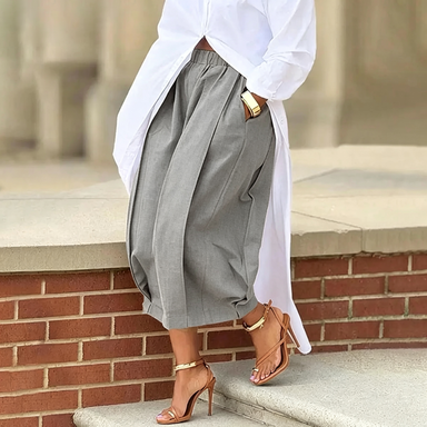 Women's Loose Cotton Lantern Pants – Soft Breathable Elastic Waist Casual Summer Pants with Pockets