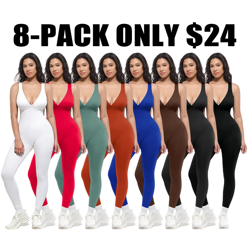 Deep V Shapewear with Chest Support Breathable High-Waisted Tummy Control Jumpsuit