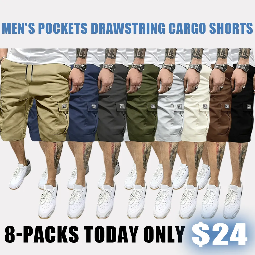 🔥Men's Pockets Drawstring Cargo Shorts