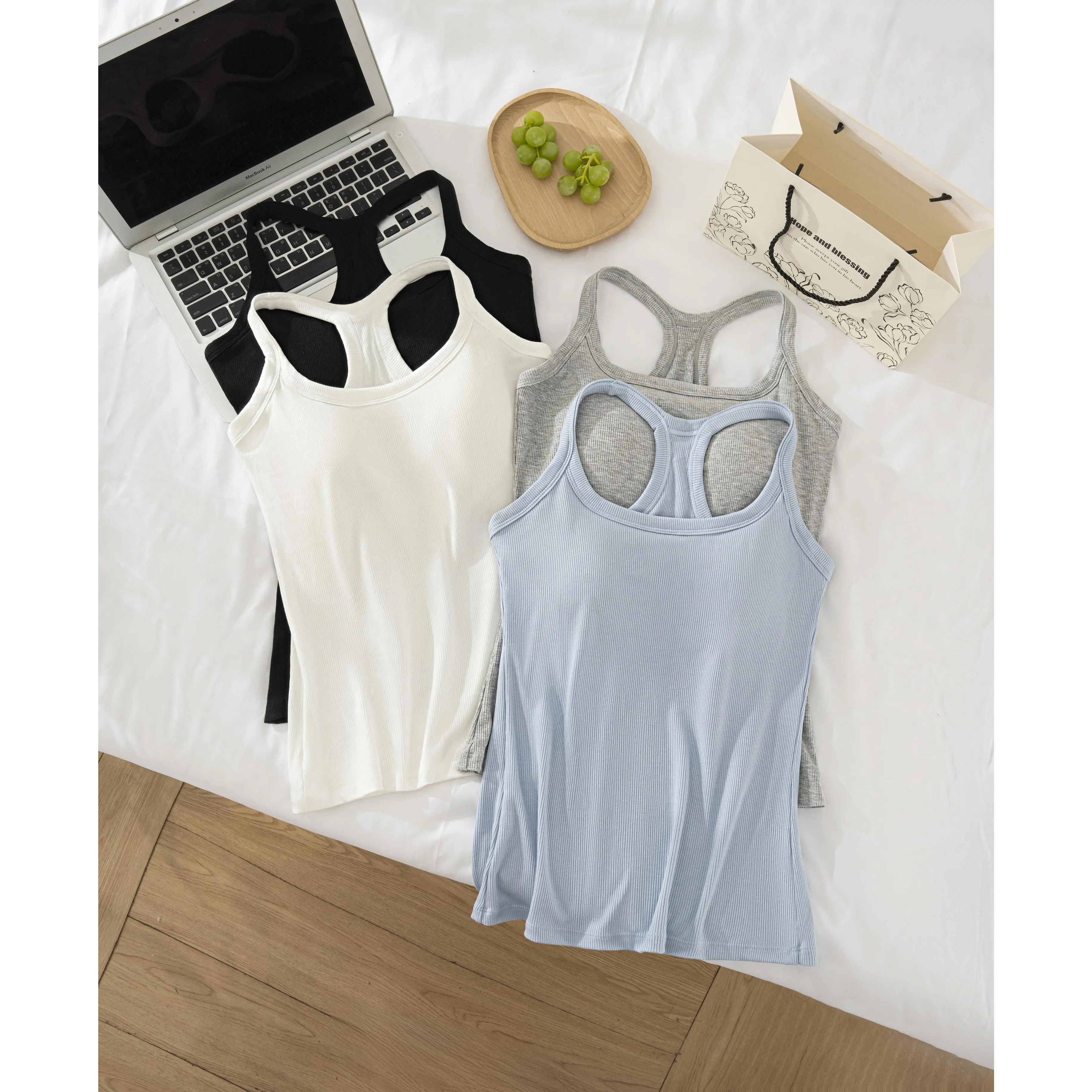 Women's Ribbed Built-in Bra Tank Top
