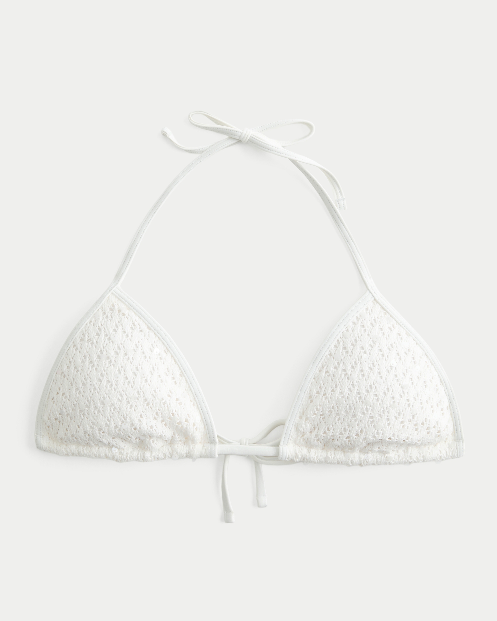Stitched Trim Triangle Bikini Top