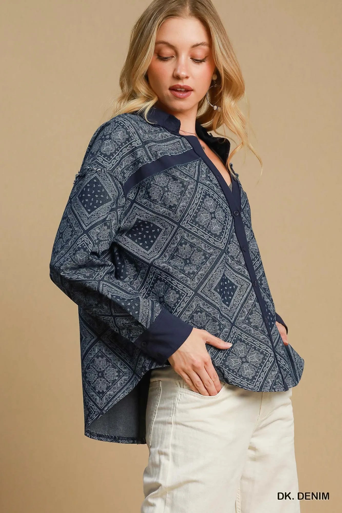 Print Denim Shirt Jacket