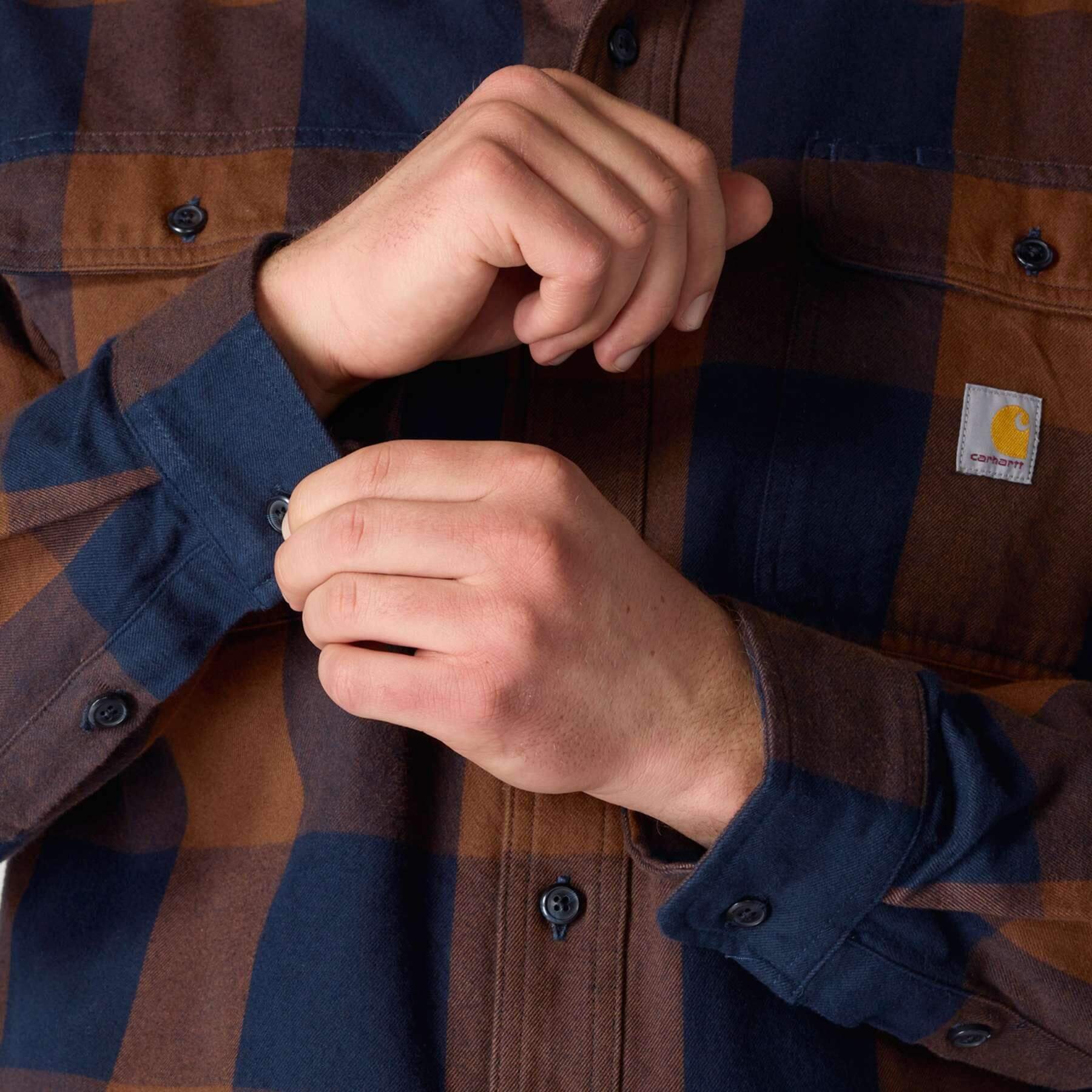 CHT Loose Fit Heavyweight Flannel Long-Sleeve Plaid Shirt 107013