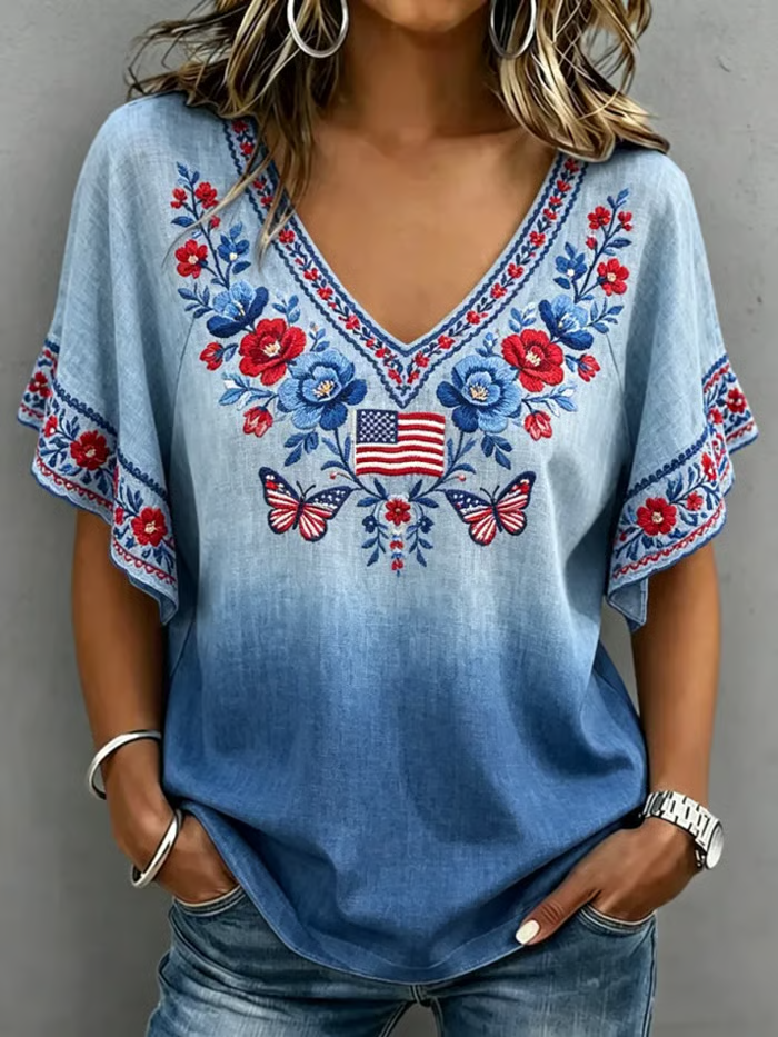 Women's 250th Anniversary of the United States Printed T-shirt