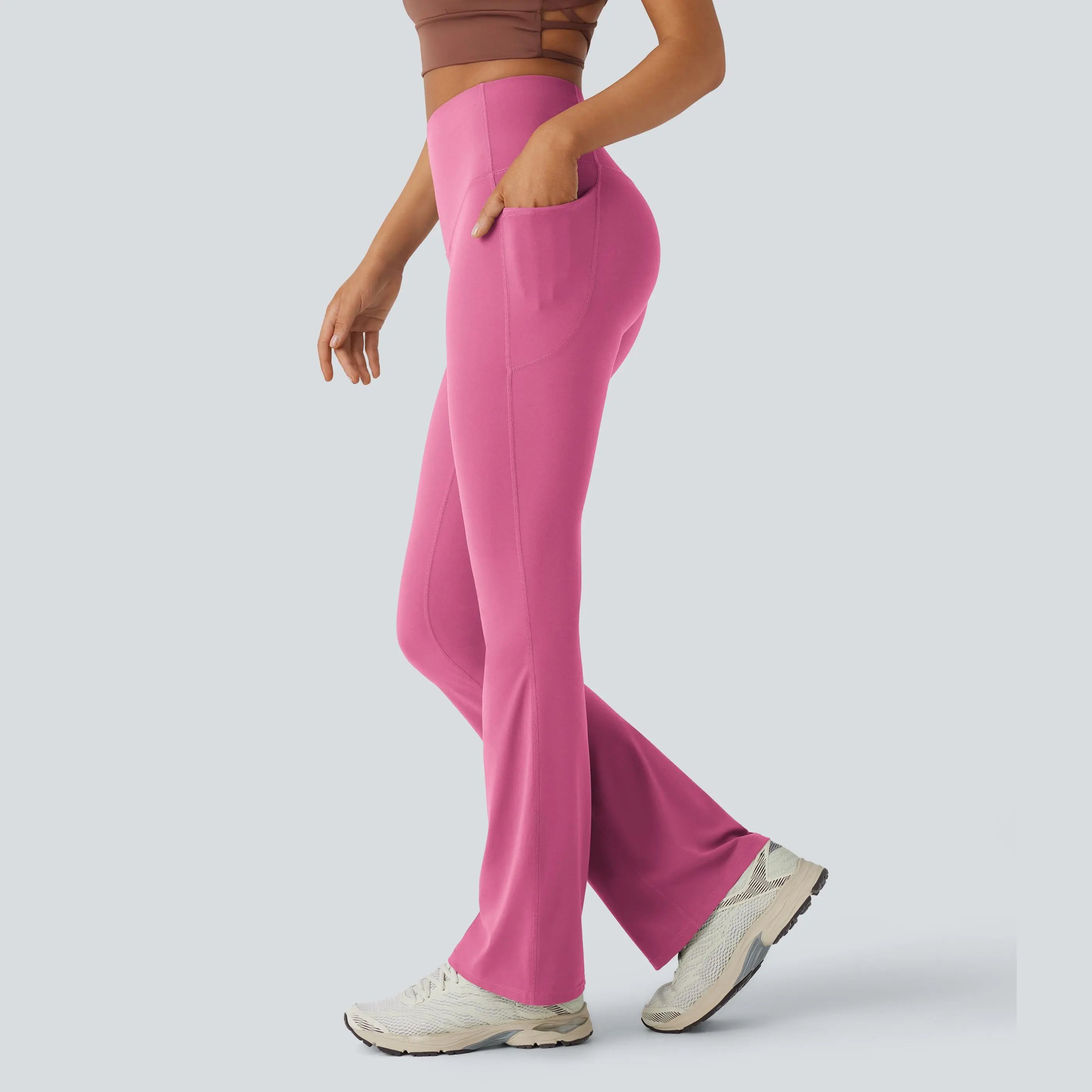 UltraSculpt High Waisted Tummy Control Pocket Shaping Yoga Bootcut Leggings
