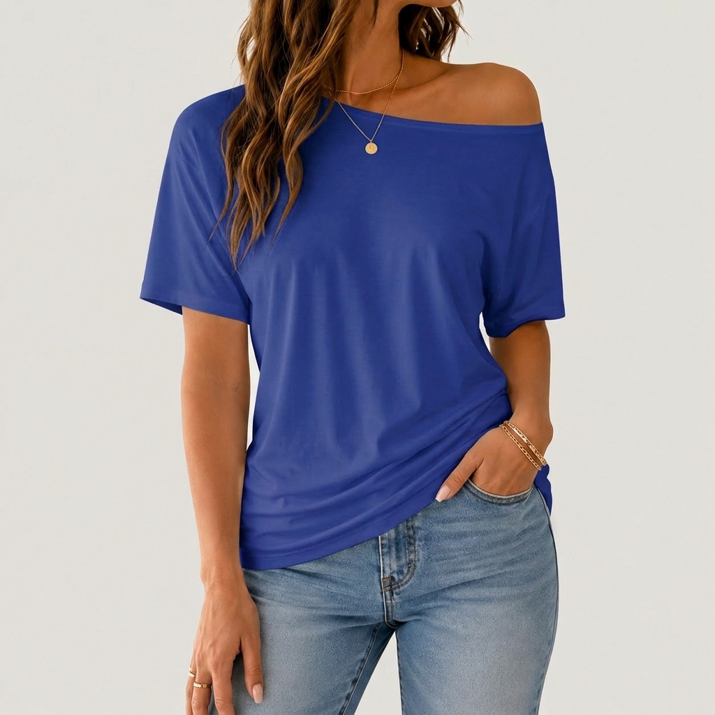 Women's Solid Color Minimalist Loose Tee Top