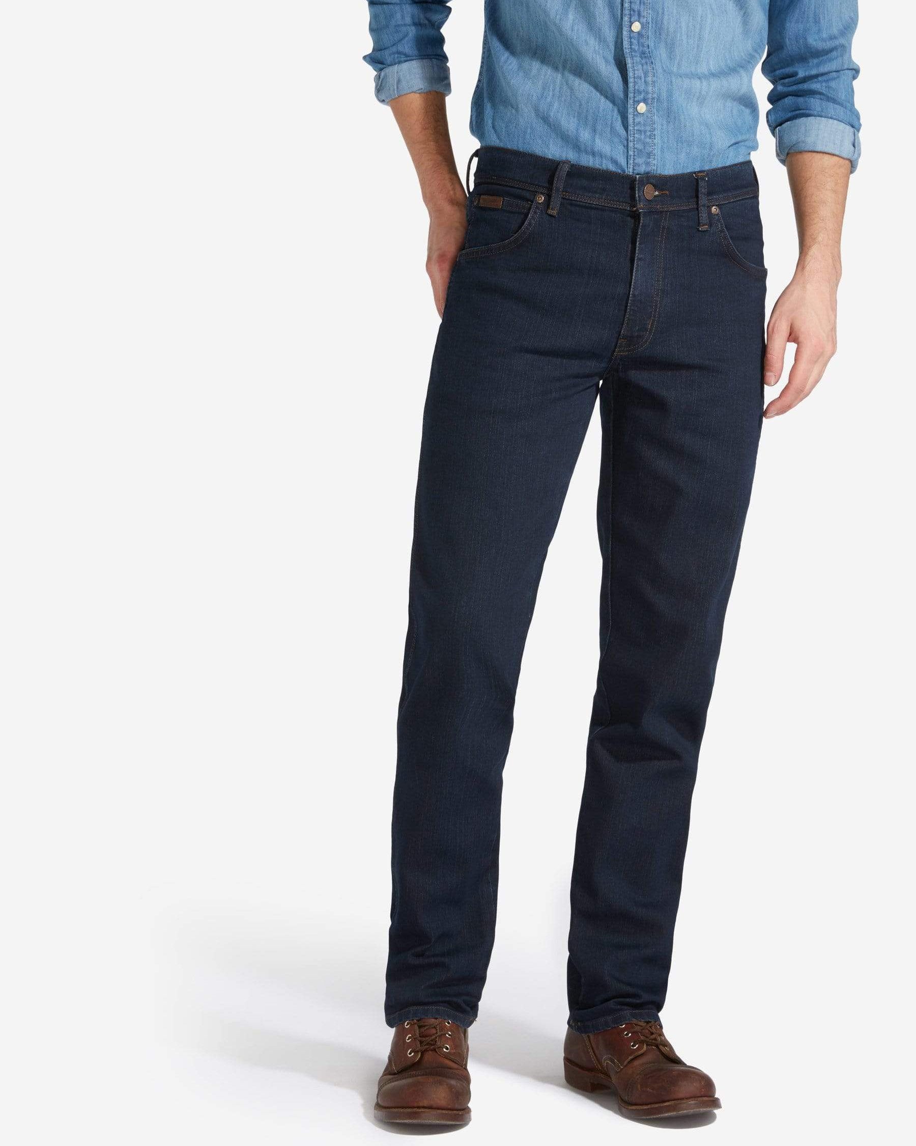 Texas Stretch Authentic Straight Mens Jeans - Blue Black
