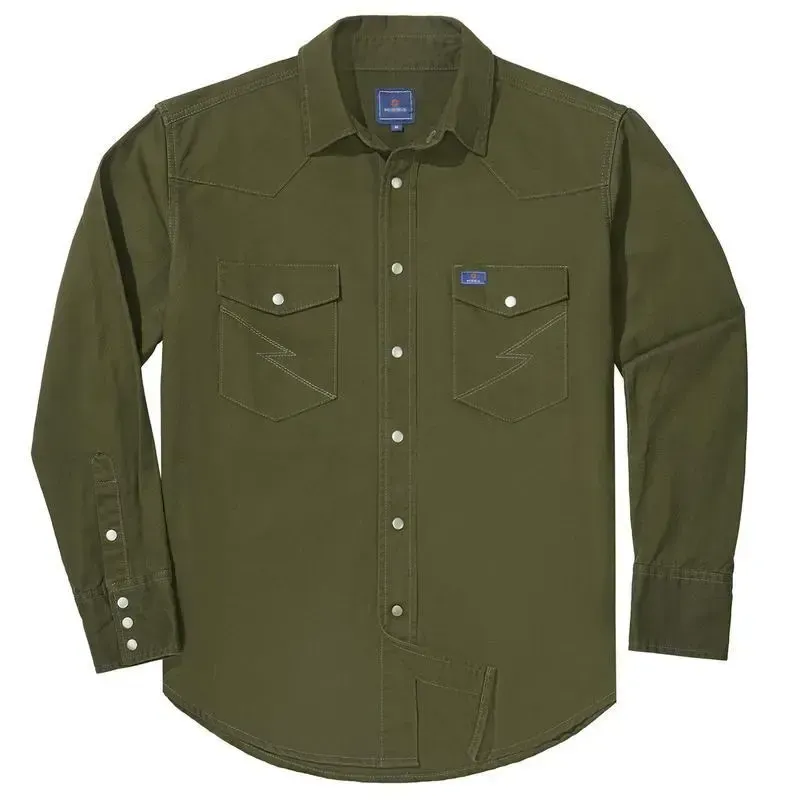🔥🔥16-PACK-$38.8🔥Men's Long Sleeve Stone-Washed and Pre-Washed Denim Work Shirt