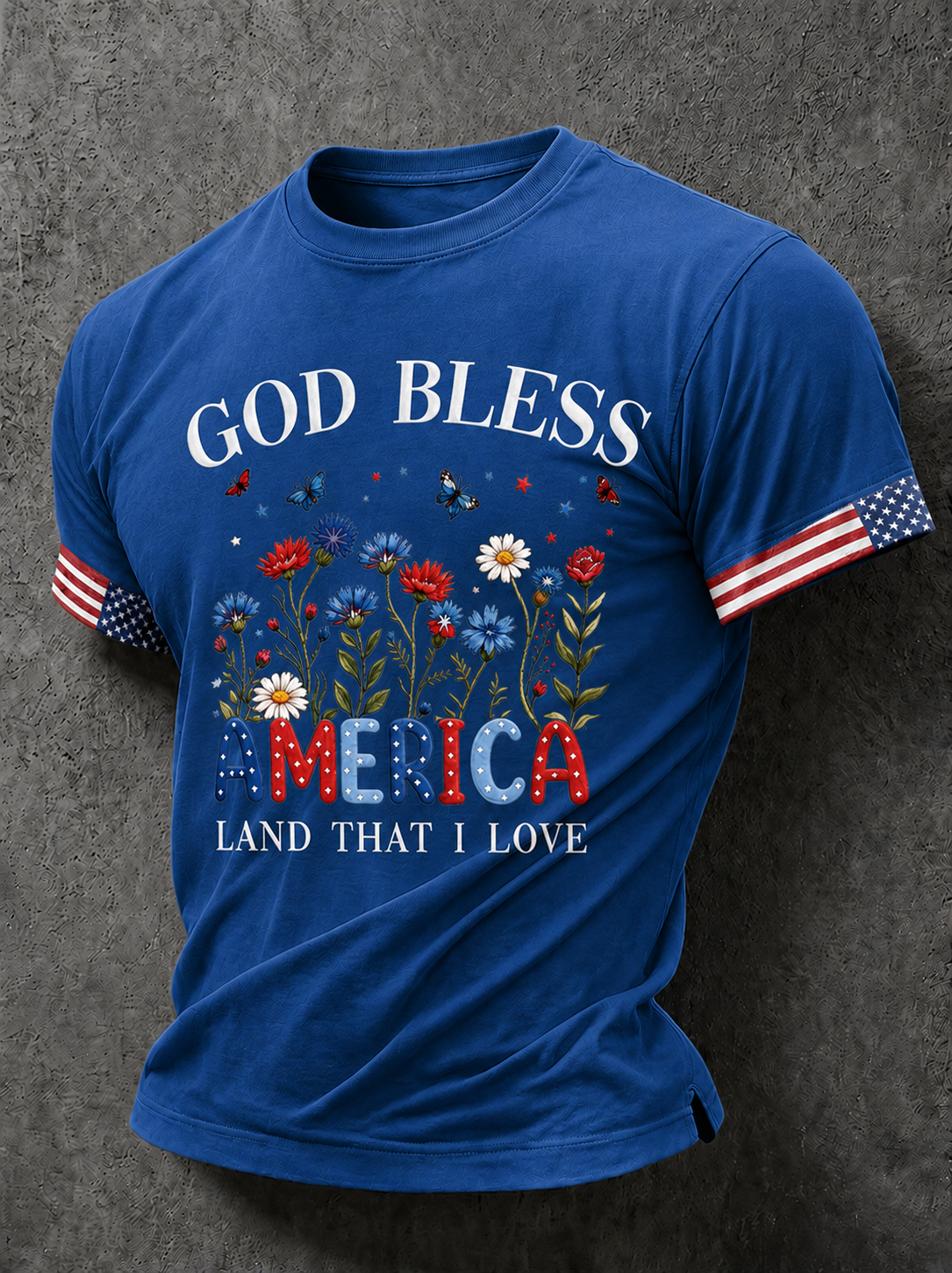 Men'S Casual American 250Th Anniversary Printed Round Neck Short Sleeved T-Shirt