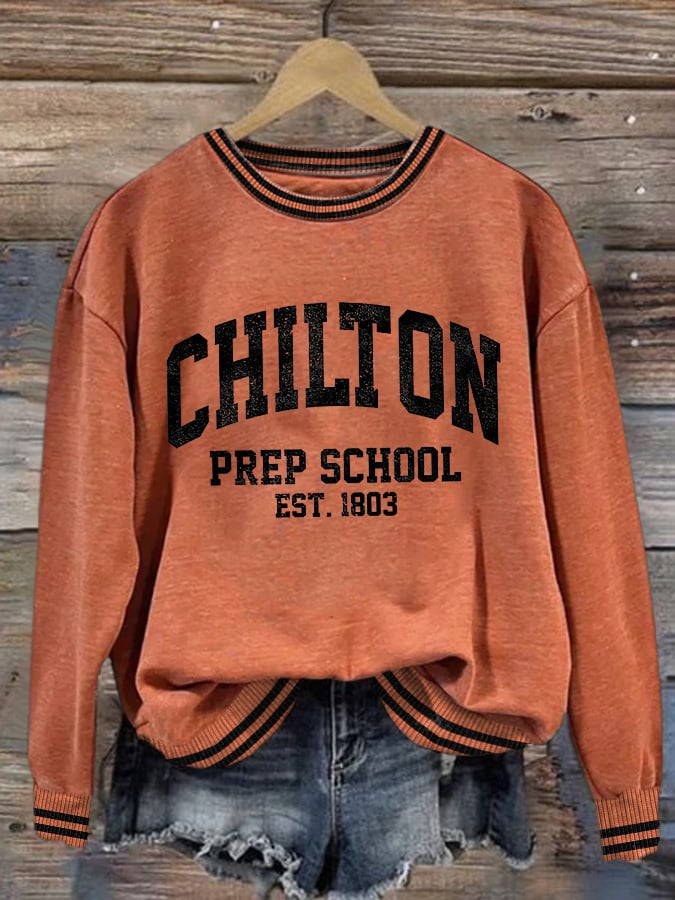 🔥HOT SALE🔥Retro Chilton Prep School Est. 1803 Print Sweatshirt