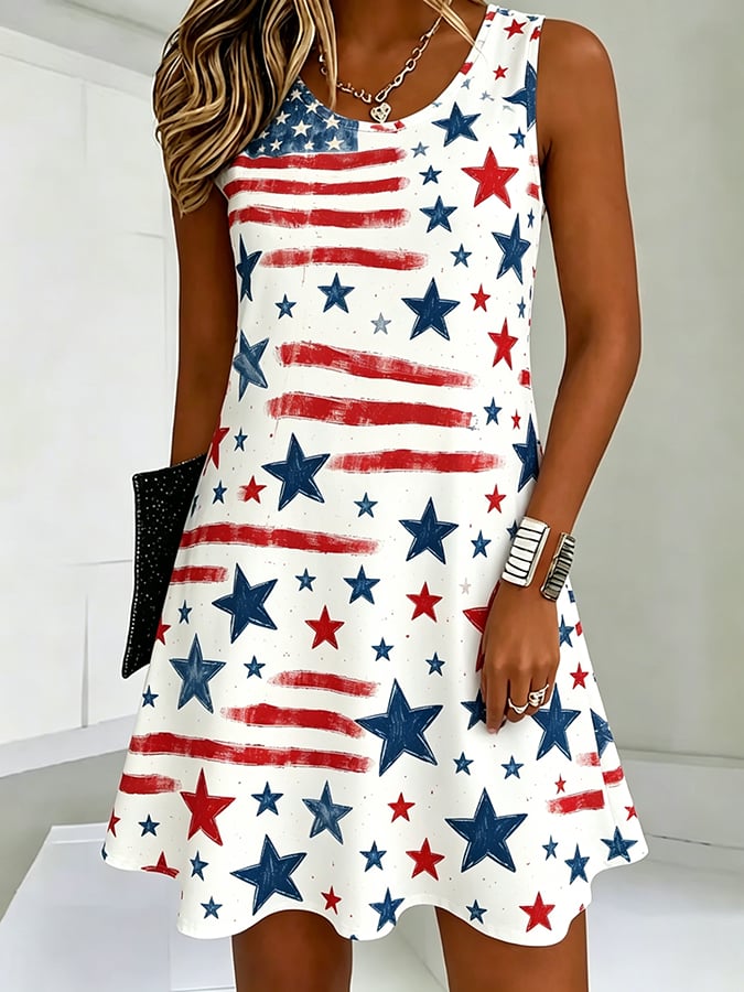 Women's 250th Anniversary Botanical Floral Digital Print Dress