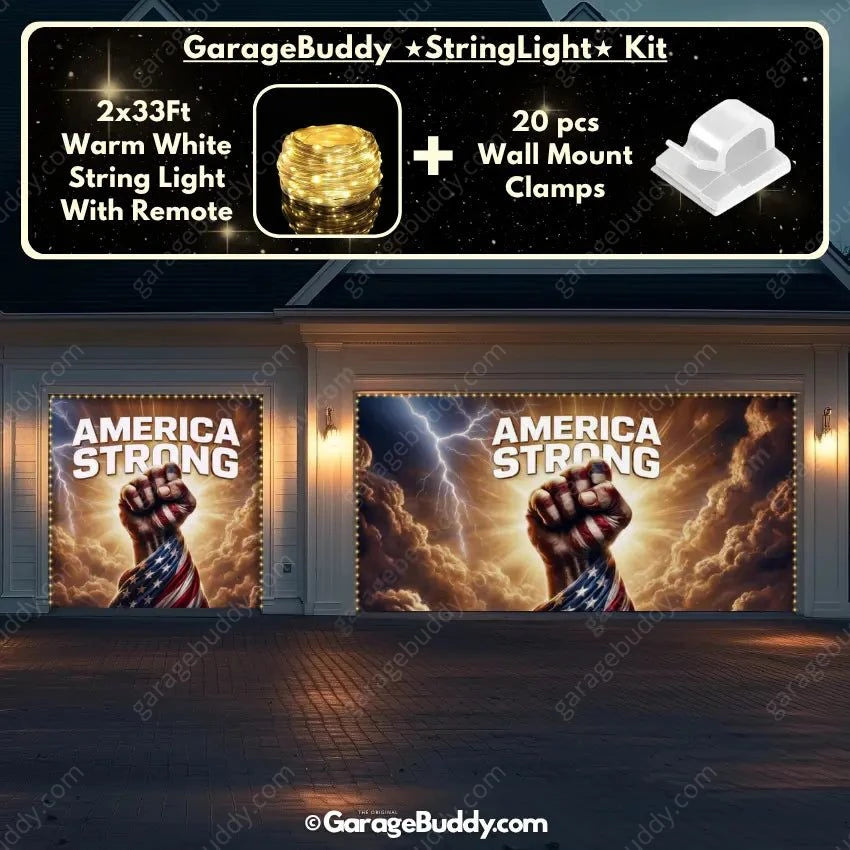 America Strong | Patriotic Garage Door Cover