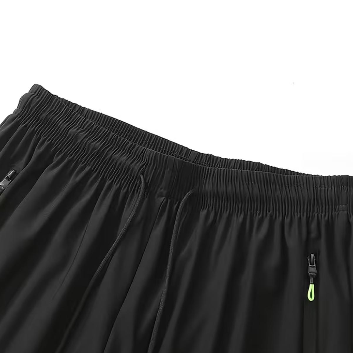 Men's / Unisex Fashion Sports Shorts — Reflective Geometric Print, Drawstring Waist, Side Zip Pockets