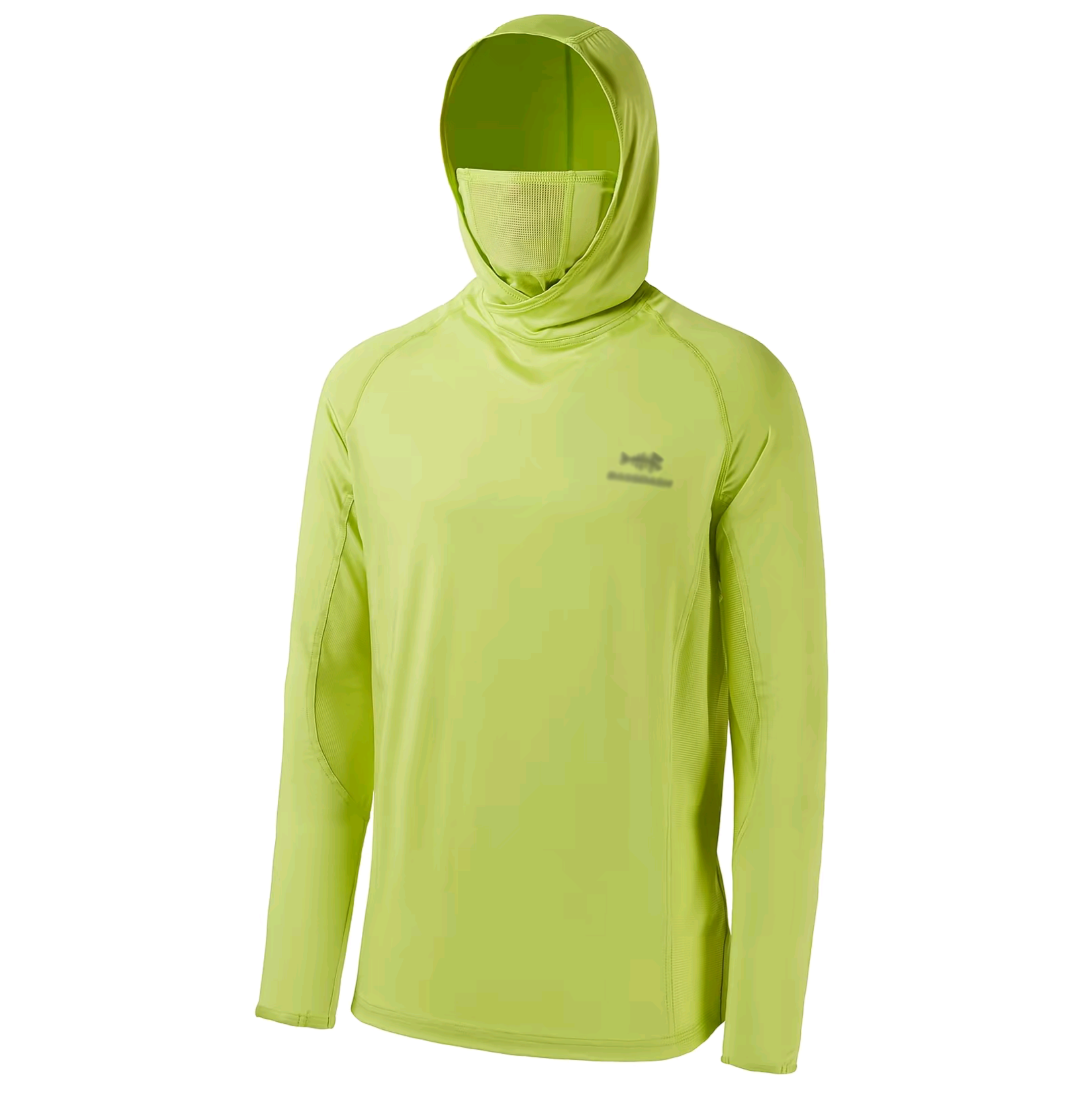 Men's UPF 50+ Long Sleeve Fishing Hoodie – Built-in UV Mask & Neck Gaiter