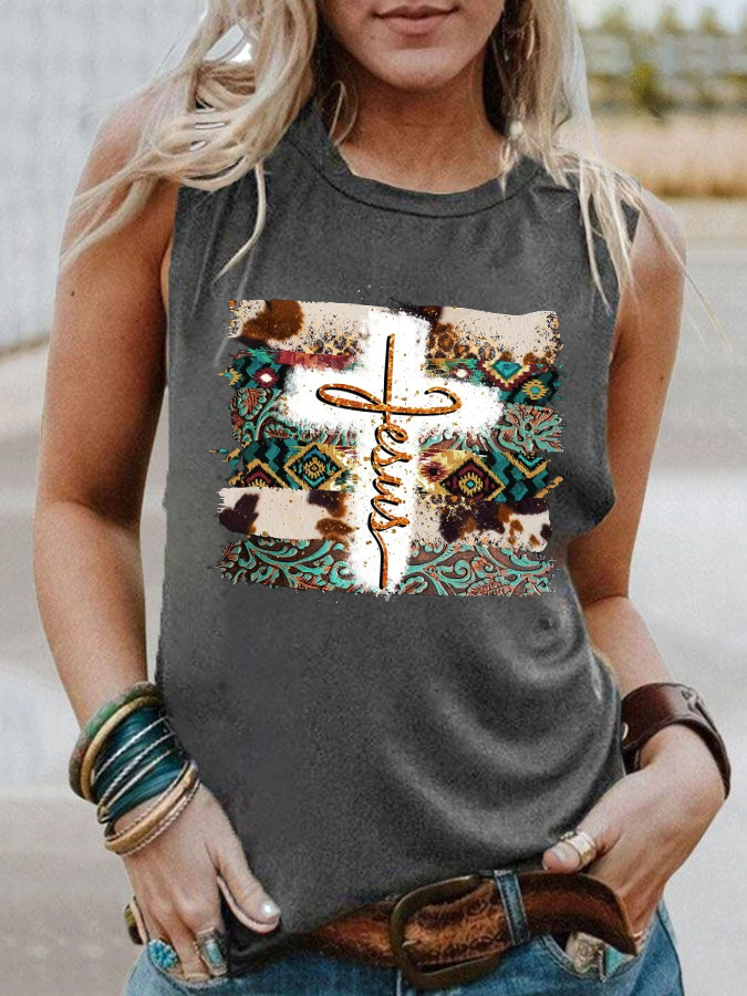 Western Cross Christian Tank Top