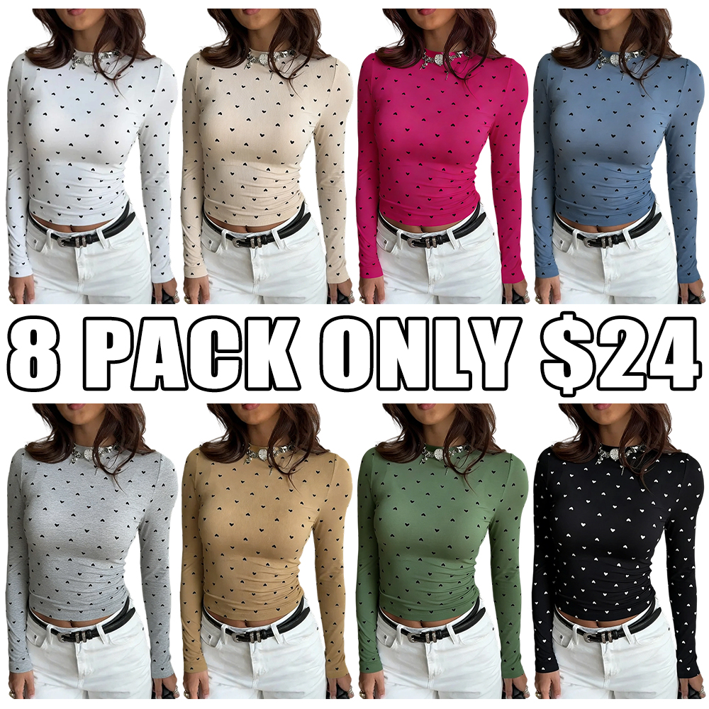 Women's color-block heart-patterned crewneck sweater