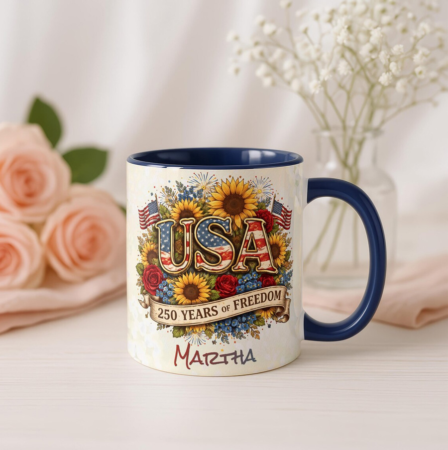 USA Flowers Mug