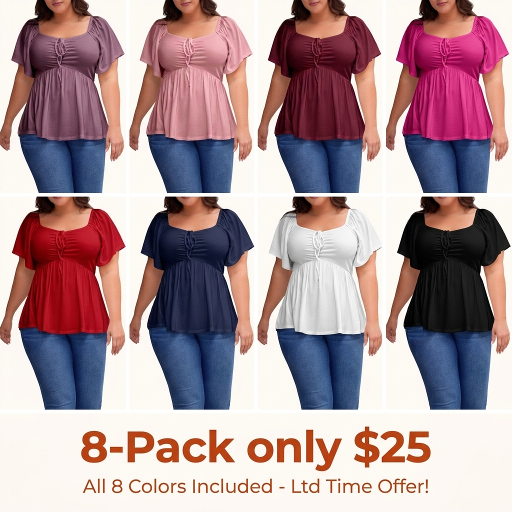 Women Sweetheart Neck Short Sleeve Shirred Peplum Rib Blouse Tops Shirts